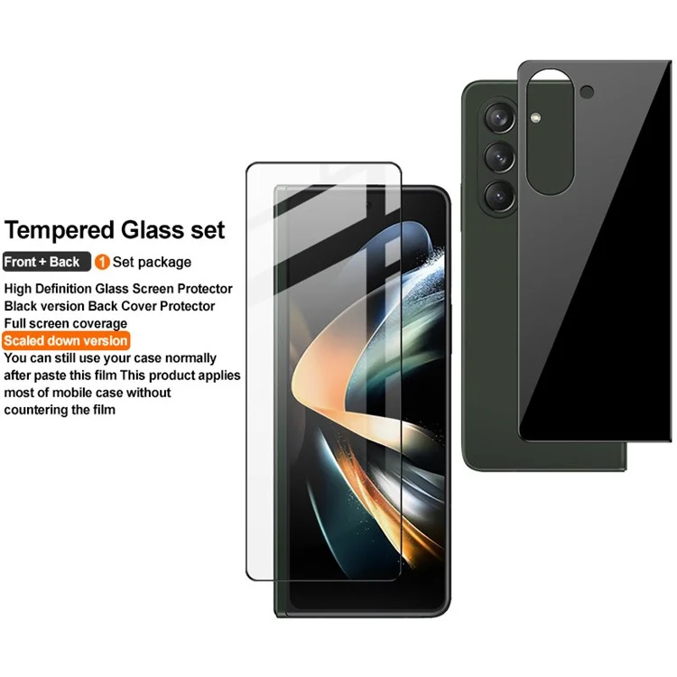 IMAK For Samsung Galaxy Z Fold5 5G Front and Back Tempered Glass Screen Protector Set HD Clear Full Glue Film (Scaled Down Version)