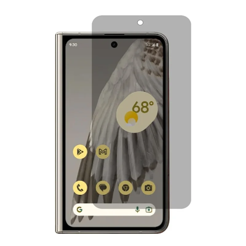 Anti-spy Full Screen Protector für Google Pixel Fold, 0,3 mm Bogenränder Gehärtetes Glas Vordere Bildschirmfolie