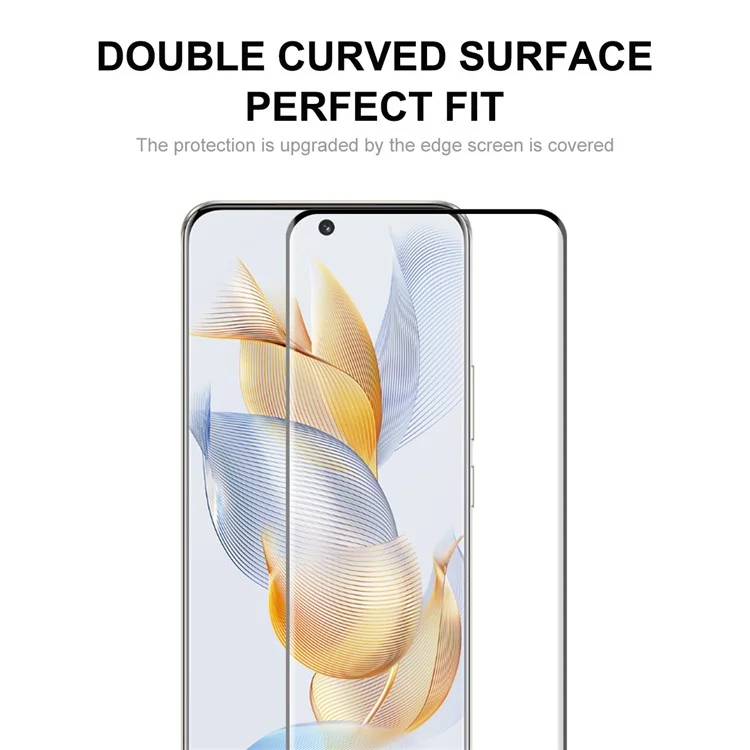 ENKAY HAT PRINCE 5PCS For Honor 90 0.26mm Full Screen Protector 9H 3D Curved Tempered Glass Full Glue Support Fingerprint Unlock