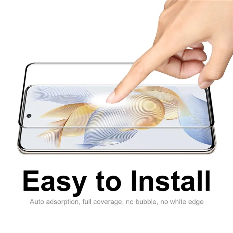 ENKAY HAT PRINCE For Honor 90 0.26mm Tempered Glass Film 9H 3D Curved Full Glue Screen Protector Support Fingerprint Unlock