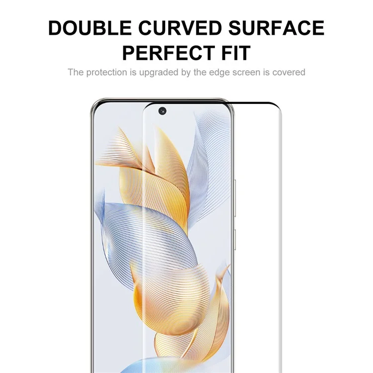ENKAY HAT PRINCE 5PCS For Honor 90 3D Curved Screen Protector Tempered Glass Side Glue Support Fingerprint Unlock