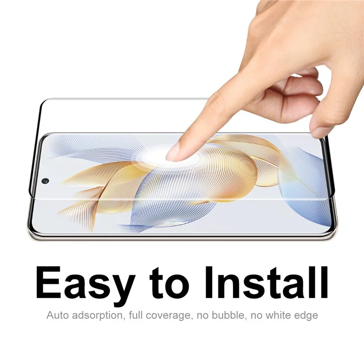 ENKAY HAT PRINCE 5PCS For Honor 90 3D Curved Screen Protector Tempered Glass Side Glue Support Fingerprint Unlock