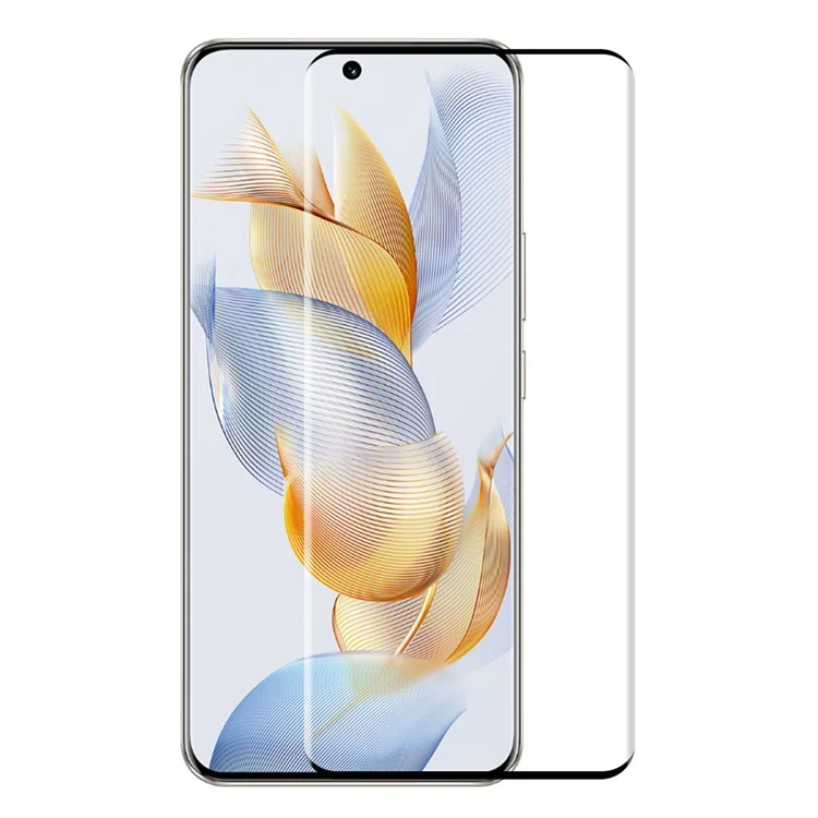 ENKAY HAT PRINCE Screen Protector for Honor 90 Side Glue 3D Curved Tempered Glass Full Cover Support Fingerprint Unlock