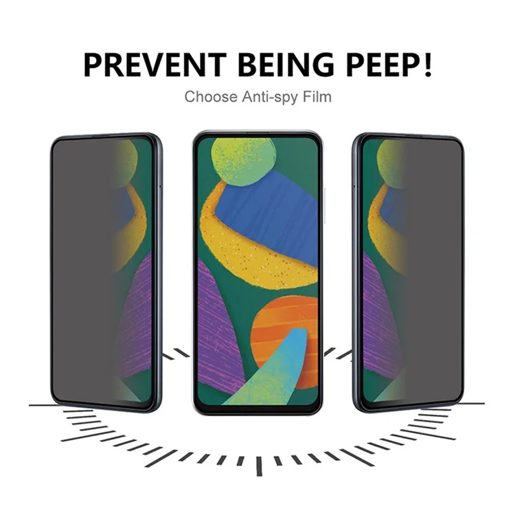 For Samsung Galaxy Z Fold5 5G Silk Printing Anti-spy Tempered Glass Screen Protector Full Cover Film