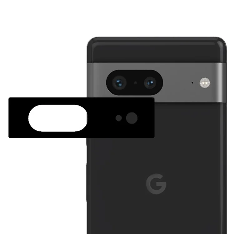 Для Google Pixel 8 Защитное стекло объектива с антискрэтч-покрытием, шелкография, закаленное стекло - черный