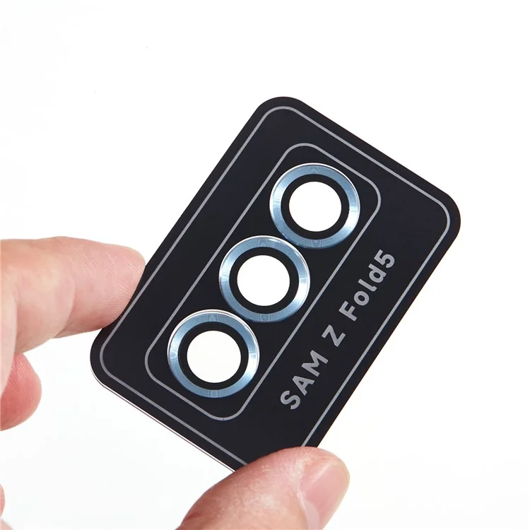 For Samsung Galaxy Z Fold5 5G Camera Lens Protector Metal + Tempered Glass Clear Lens Film Positioning Installation - Blue