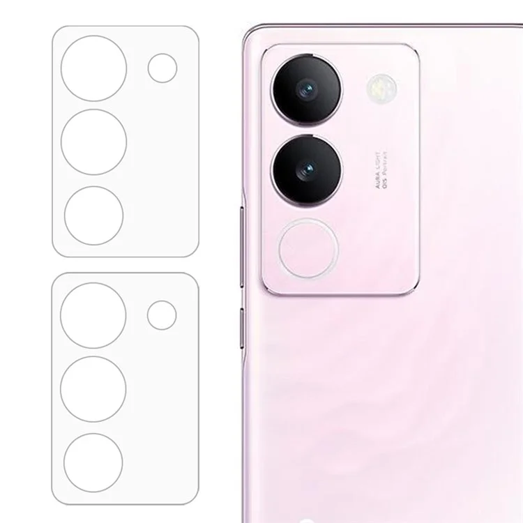 2 шт. для vivo S17 5G HD Clear 3D Arc Edge Tempered Glass Camera Lens Protector Phone Rear Lens Film