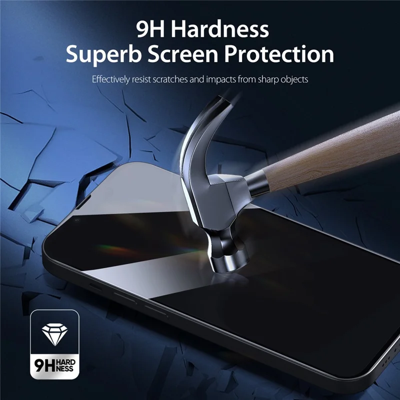 DUX DUCIS لجهاز iPhone 15 واقي من التصنت، واقي شاشة كامل مسطح 2.5D، فيلم زجاجي من السيليكون عالي الالومينا ملصق بالكامل