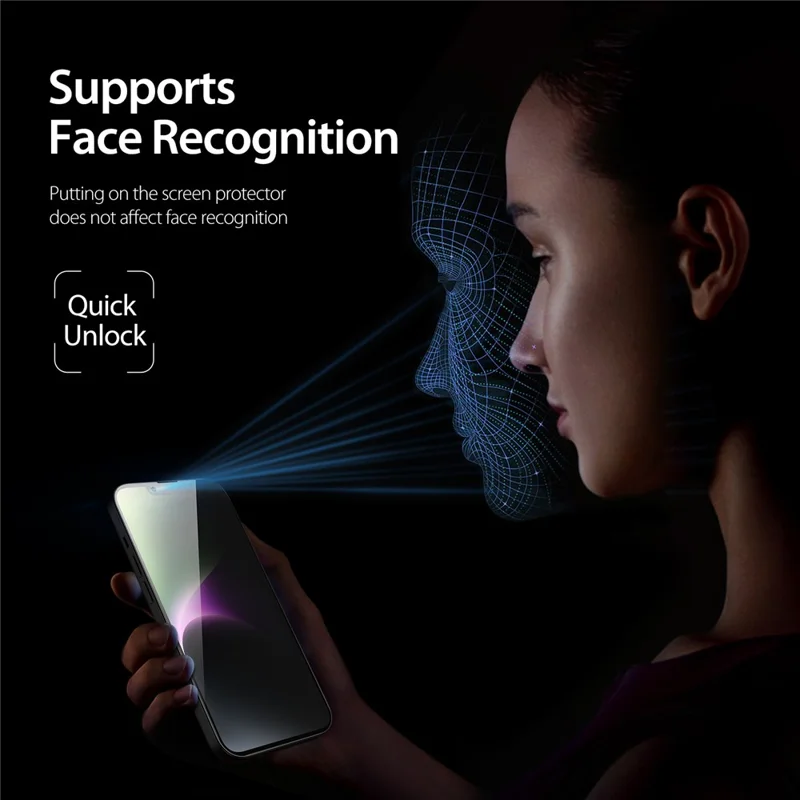 DUX DUCIS لجهاز iPhone 15 واقي من التصنت، واقي شاشة كامل مسطح 2.5D، فيلم زجاجي من السيليكون عالي الالومينا ملصق بالكامل