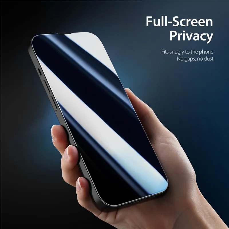 DUX DUCIS لجهاز iPhone 15 واقي من التصنت، واقي شاشة كامل مسطح 2.5D، فيلم زجاجي من السيليكون عالي الالومينا ملصق بالكامل
