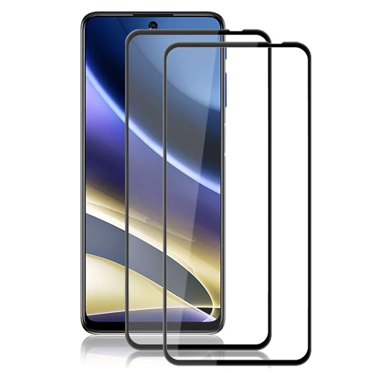 AMORUS 2Pcs For Motorola Moto G51 5G Protecteur d'écran Silk Printing Full-Coverage Full Glue Tempered Glass Film - Noir
