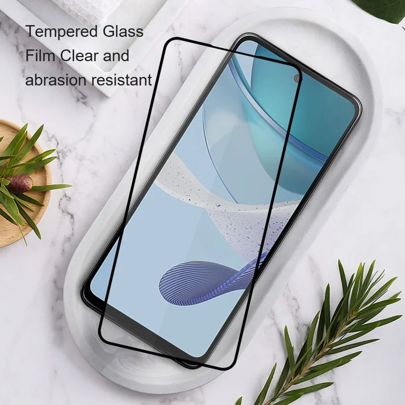 AMORUS 2Pcs For Motorola Moto E7 Power Tempered Glass Film Silk Printing Full Glue Full Screen Protector - Black