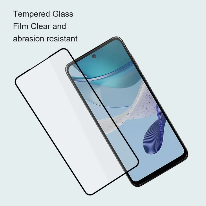 AMORUS 2Pcs For Motorola Moto E7 Power Tempered Glass Film Silk Printing Full Glue Full Screen Protector - Black