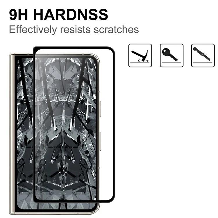 Protezione dello schermo AGC Glass per Google Pixel Fold, Full Glue Black Edge Full Cover Film protettivo per lo schermo del telefono