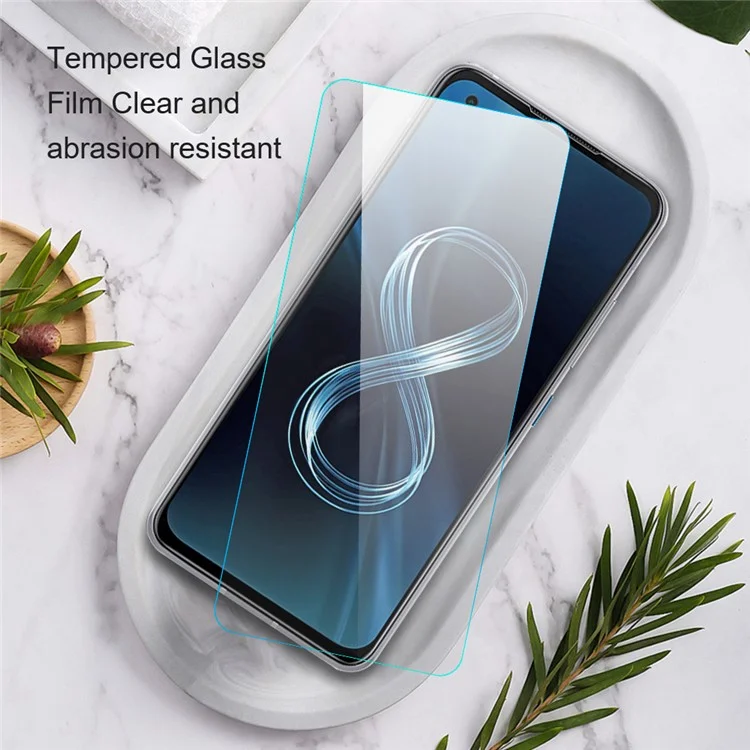 AMORUS para Asus ROG Phone 7 5G Protector de pantalla transparente 2.5D Borde de arco Película de vidrio de alto aluminio y silicio