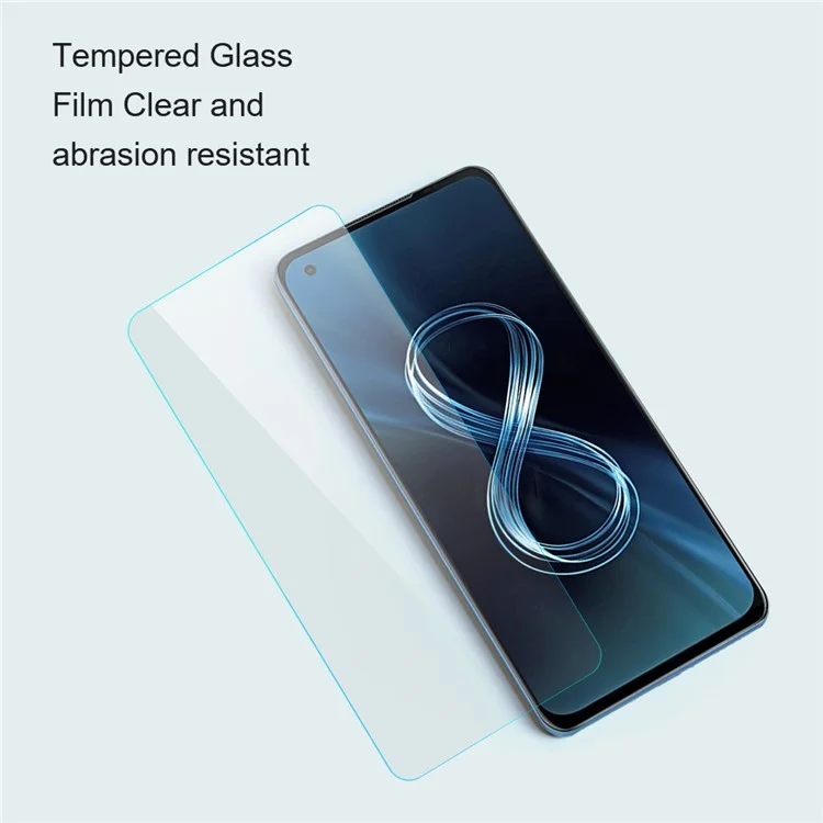AMORUS para Asus ROG Phone 7 5G Protector de pantalla transparente 2.5D Borde de arco Película de vidrio de alto aluminio y silicio
