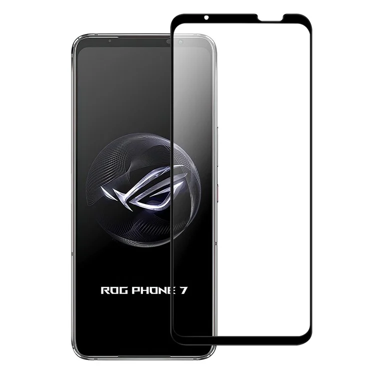 Para Asus ROG Phone 7 5G Protector de pantalla completo de pegamento Negro Borde de vidrio AGC Película anti-explosión