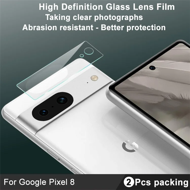 IMAK, набор из 2 шт. для защиты камеры Google Pixel 8, защитное закаленное стекло HD Clear для объектива телефона