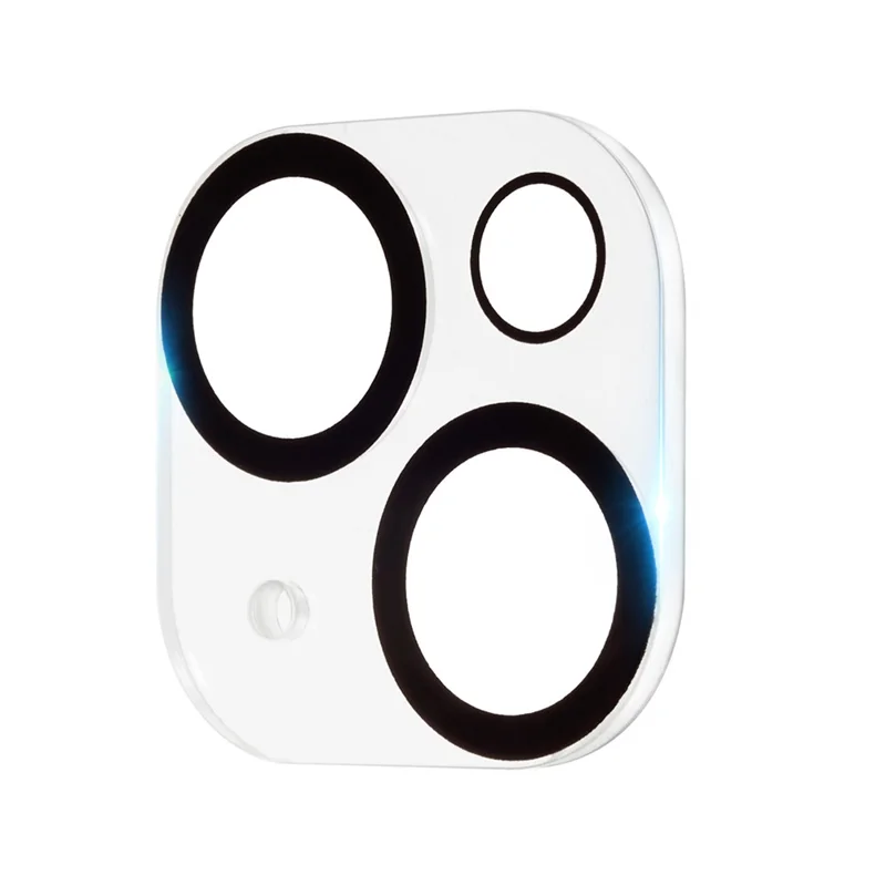 2Pcs for iPhone 15 / 15 Plus Camera Lens Protector Silk Printing 3D Arc Edge HD Tempered Glass Lens Film with Black Circle
