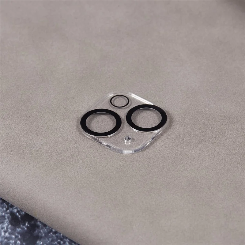 2Pcs for iPhone 15 / 15 Plus Camera Lens Protector Silk Printing 3D Arc Edge HD Tempered Glass Lens Film with Black Circle