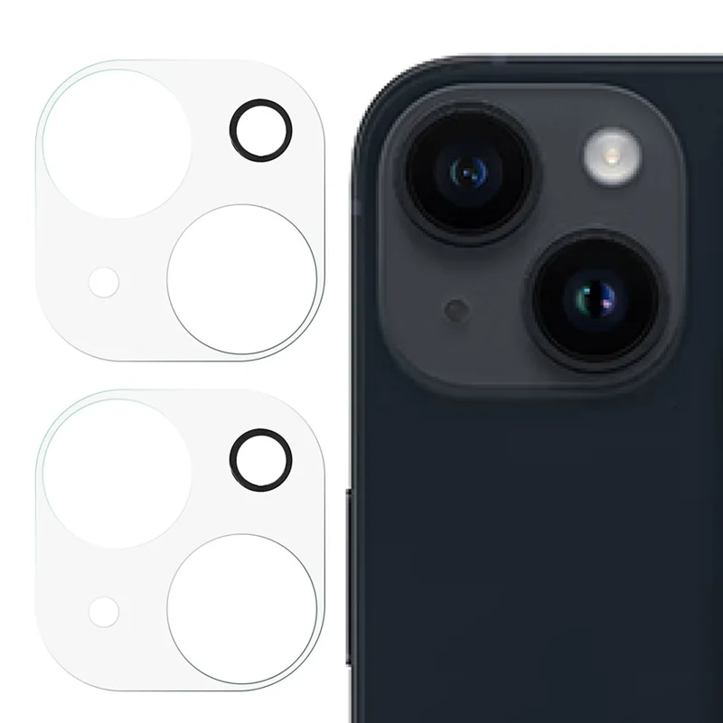 2 unidades para iPhone 15 Plus / 15 Super Protector de vidrio templado transparente para la cámara 3D arco borde Película de lente