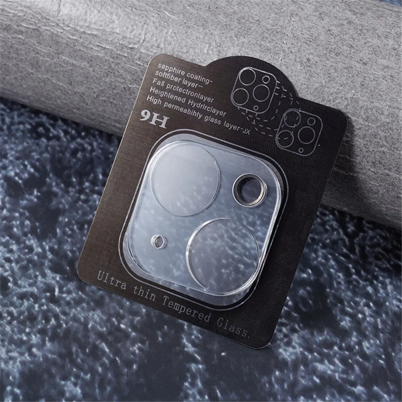 2 unidades para iPhone 15 Plus / 15 Super Protector de vidrio templado transparente para la cámara 3D arco borde Película de lente