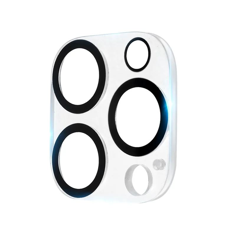 2 pezzi per iPhone 15 Pro Max / 15 Pro Lens Protector Silk Printing 3D Arc Edge Tempered Glass Rear Lens Film con Cerchio Nero