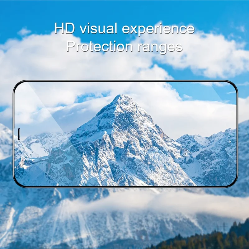 AMORUS 2Pcs HD Clear Tempered Glass Film For iPhone 15 Plus Silk Printing Full-Coverage Full Glue Screen Protector - Black