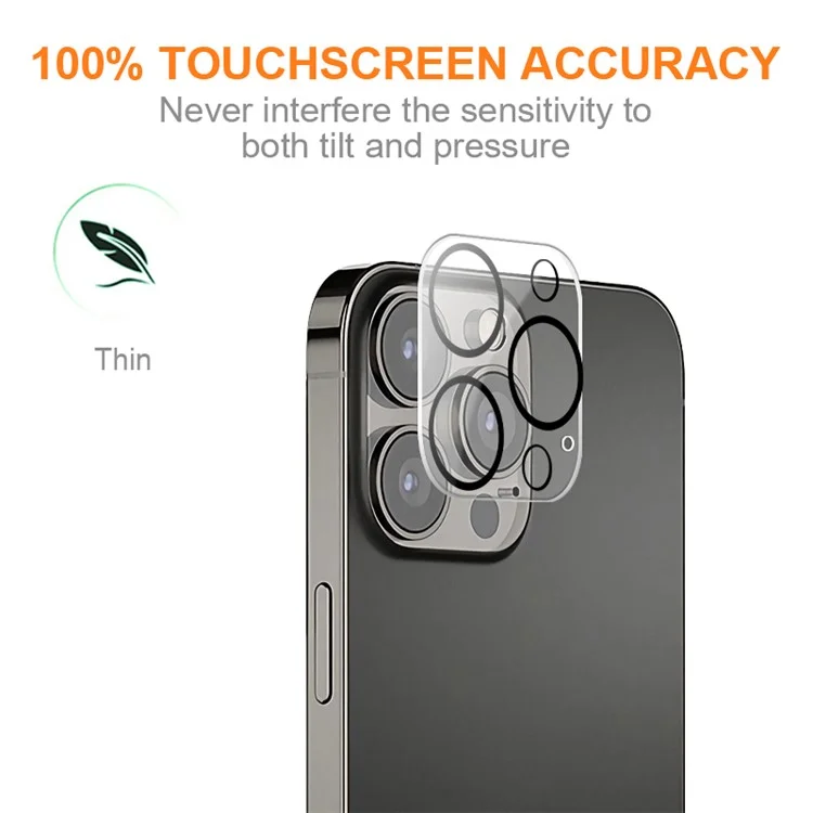 AMORUS For iPhone 15 Pro / 15 Pro Max Silk Printing Camera Lens Protector Tempered Glass Rear Lens Film with Night Circle