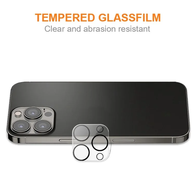AMORUS For iPhone 15 Pro / 15 Pro Max Silk Printing Camera Lens Protector Tempered Glass Rear Lens Film with Night Circle