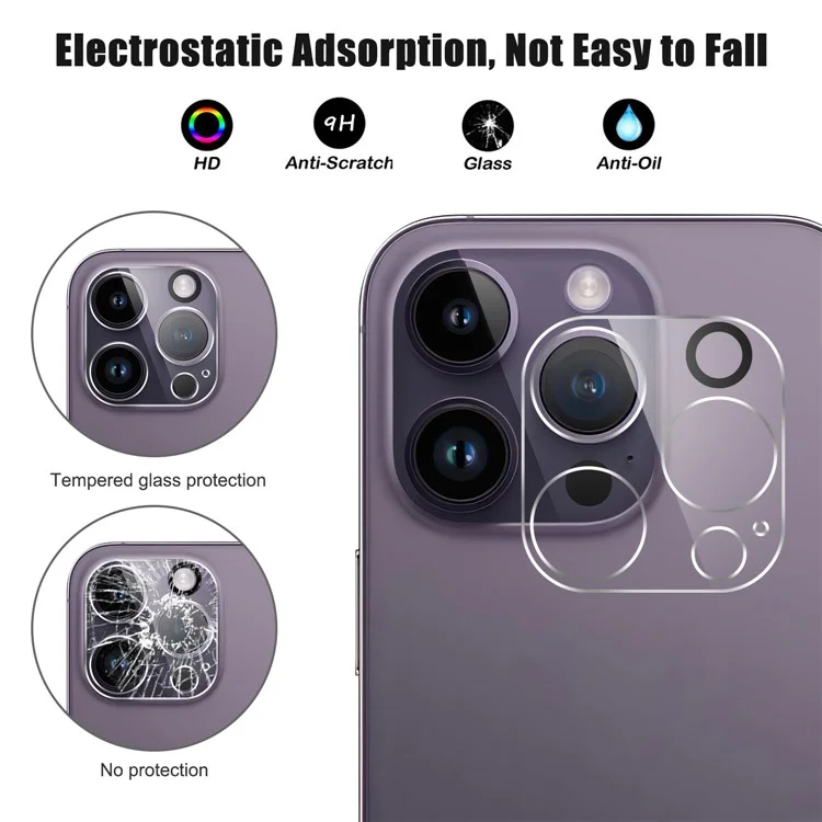 HD Clear Camera Lens Protector for iPhone 15 Pro / 15 Pro Max , Anti-explosion Tempered Glass Phone Rear Lens Film