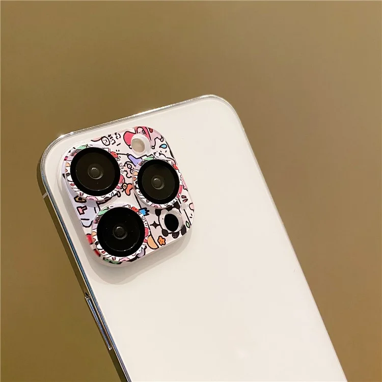 MKADI для iPhone 14 Pro / 14 Pro Max Защита объектива камеры 9H Закаленное стекло Шаблон Защитная пленка для объектива - Стиль A