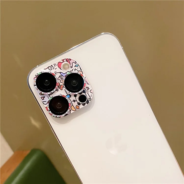 MKADI для iPhone 14 Pro / 14 Pro Max Защита объектива камеры 9H Закаленное стекло Шаблон Защитная пленка для объектива - Стиль A