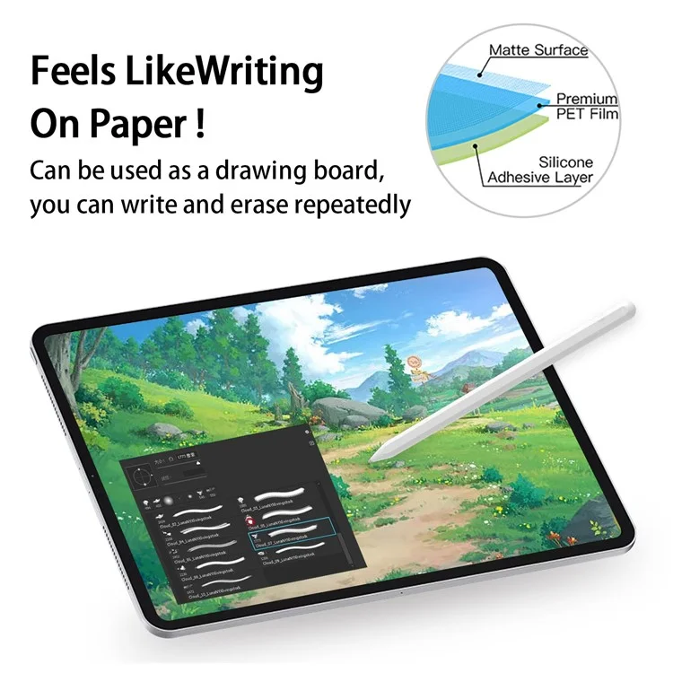 For Samsung Galaxy Tab S10 FE / S9 FE / S9 / S8 / S7 Paperfeel Screen Protector Anti-Glare High Sensitivity PET Film