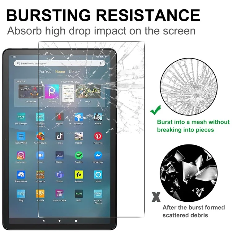 Protetor de Tela de Vidro Temperado para Amazon Fire Max 11, Película de Tela de Tablet Full Cover Arc Edge HD Clear