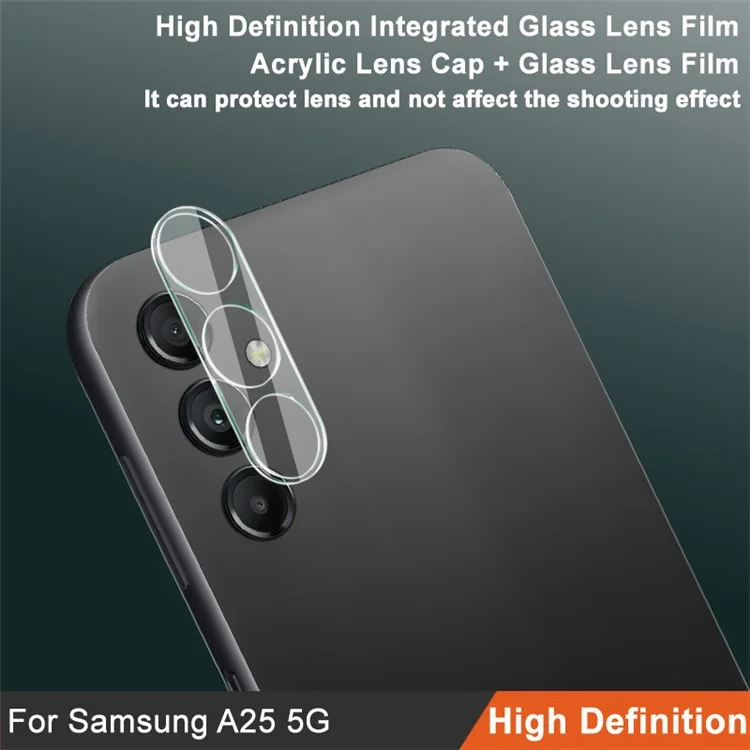 IMAK Lens Protector für Samsung Galaxy A25 5G (Global) (161,0 x 76,5 x 8,3 mm) Ultra Clear Integrierter Hartglaslinsenfilm + Acryl-Linsenschutzkappe