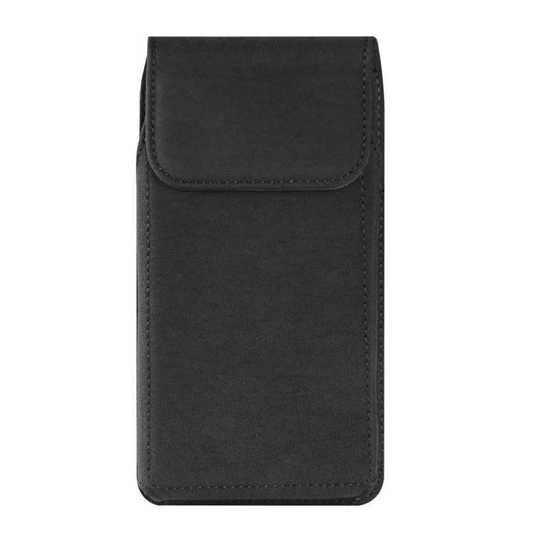 Cell Phone Belt Clip Bag Vertical Nylon Cellphone Holster Outdoor Hiking Belt Loop Pouch with Snap Hook - 6.1''