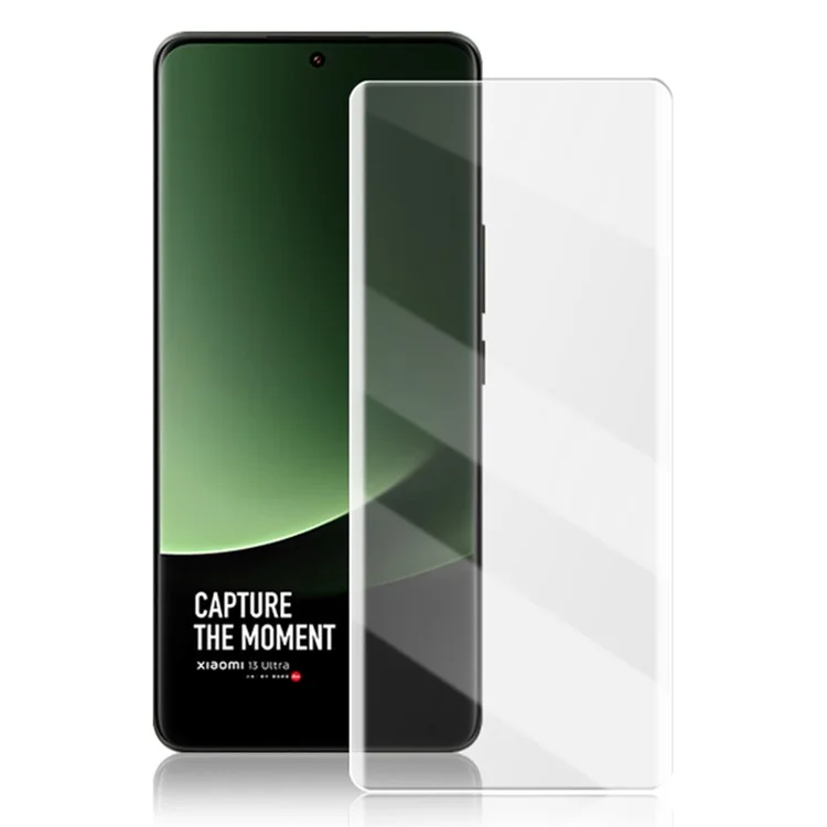 AMORUS 3D Curved HD Clear Screen Guard für Xiaomi 13 Ultra, Full Screen Protector UV Flüssig-Gehärtetes Glas-Film