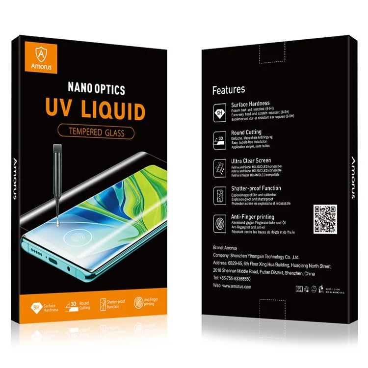 AMORUS 3D Curved HD Clear Screen Guard für Xiaomi 13 Ultra, Full Screen Protector UV Flüssig-Gehärtetes Glas-Film