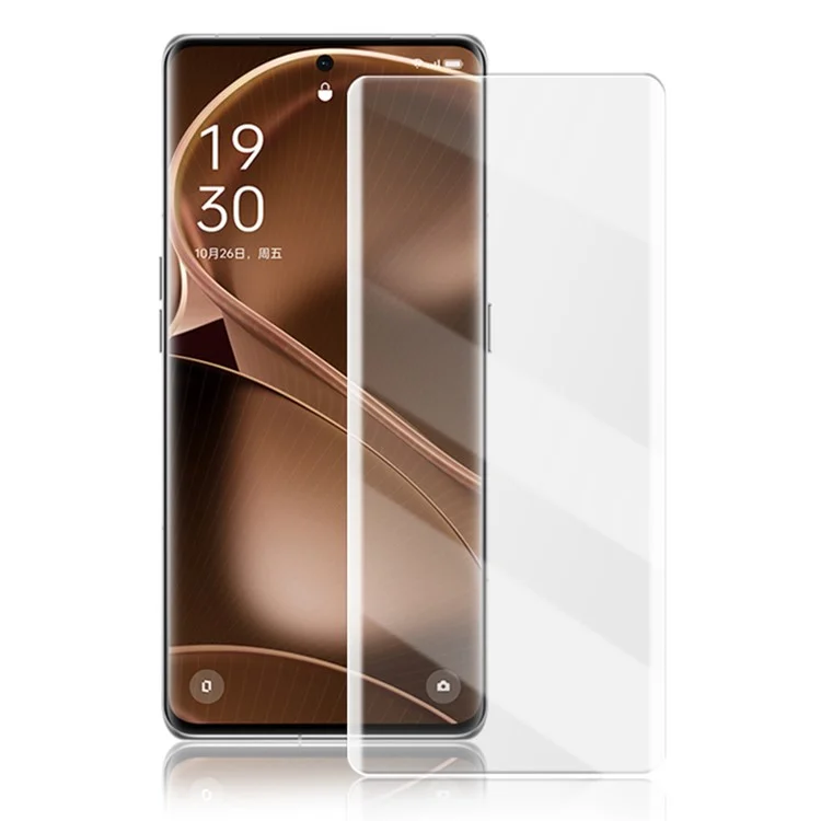 AMORUS para Oppo Find X6 Pro Adhesivo líquido UV Protector de pantalla completa de vidrio templado 3D Película transparente curvada