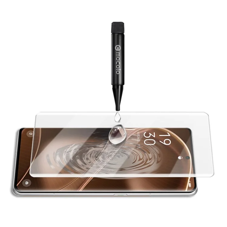 AMORUS para Oppo Find X6 Pro Adhesivo líquido UV Protector de pantalla completa de vidrio templado 3D Película transparente curvada