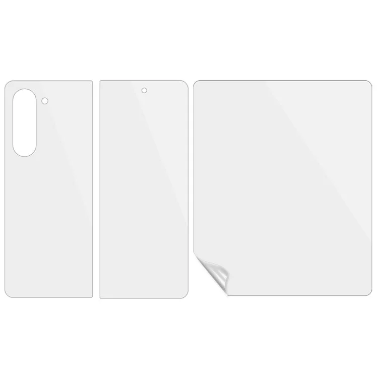 1 Establecer Película de Hidrogel Delantera y Trasera Para Samsung Galaxy Z Fold5 5g, Tpu + Pet Protector de Pantalla Frontal + Tapa Trasera