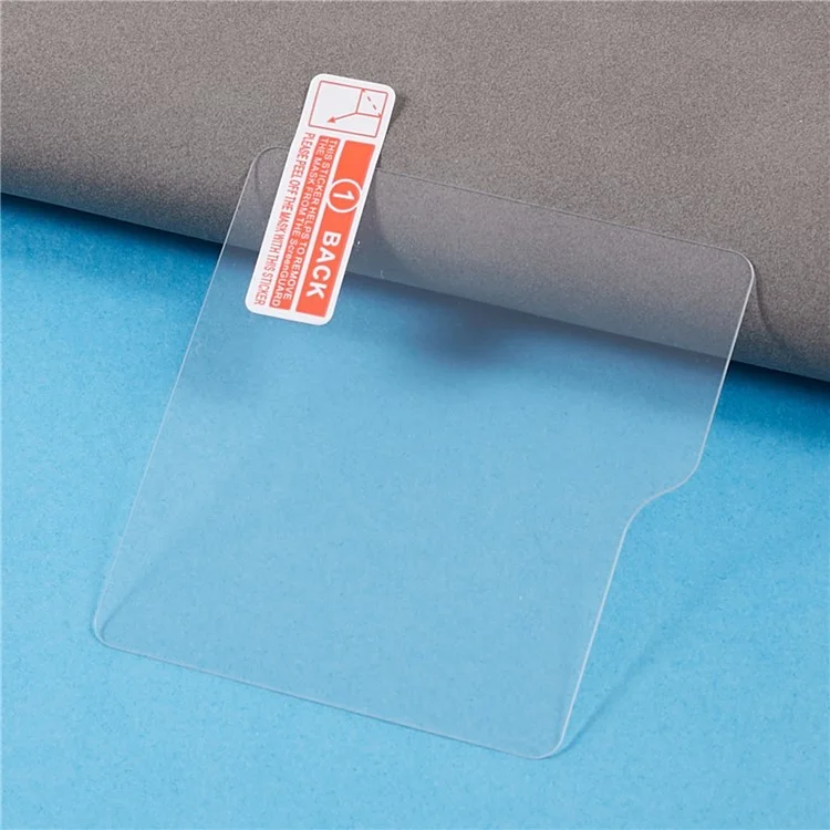 Für Samsung Galaxy Z Flip5 5G Rückseiten-Kleinbildschirm-Schutzfolie 0,3 mm Bogenrand HD Klares Panzerglas-Schutzfilm