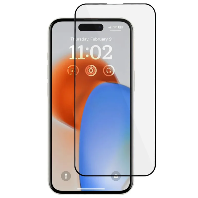 Silk Printing Full Screen Protector för iPhone 15, Anti-statisk Full Glue Hög Aluminium-silicon Glasfilm