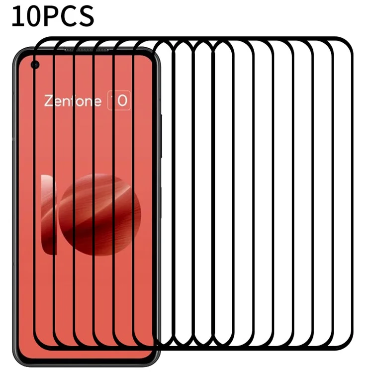 RURIHAI 10Pcs For Asus Zenfone 10 5G Вторичная закалка Высокая алюминий-кремниевая стеклянная пленка 2.5D 0.26мм Защитная пленка для экрана