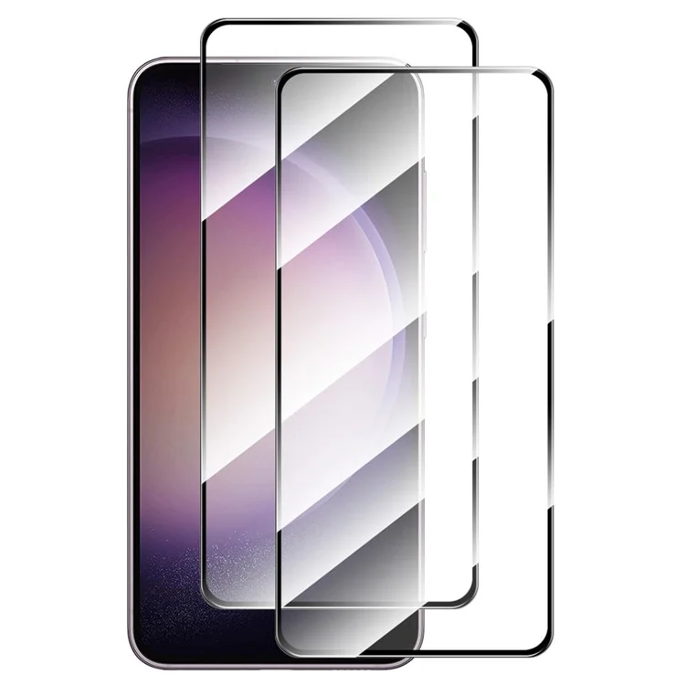 ENKAY HAT PRINCE 2Stück für Samsung Galaxy S23 FE Vollbildschirmschutz Seidendruckverfahren 9H 2,5D High Aluminium-Silizium-Glas 0,26 mm Film