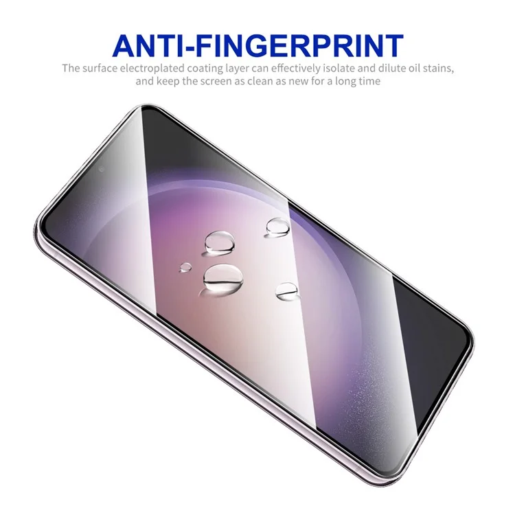 ENKAY HAT PRINCE 2Stück für Samsung Galaxy S23 FE Vollbildschirmschutz Seidendruckverfahren 9H 2,5D High Aluminium-Silizium-Glas 0,26 mm Film