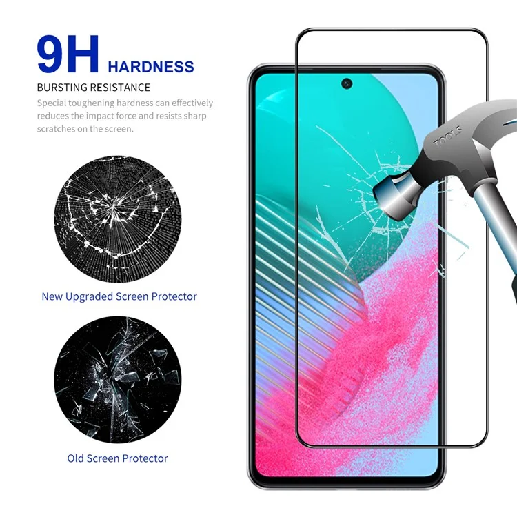 ENKAY HAT PRINCE 5Pcs Silk Printing Film for Samsung Galaxy M54 5G / F54 5G High Aluminium-silicon Glass 2.5D Screen Protector