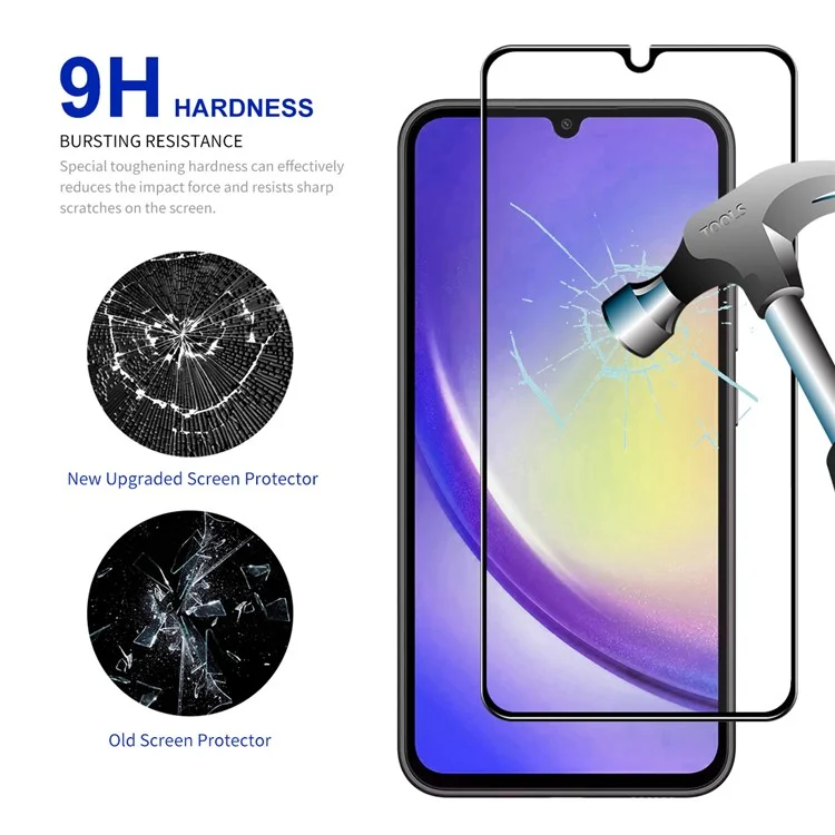 ENKAY HAT PRINCE 5Pcs High Aluminium-silicon Glass Film for Samsung Galaxy A24 4G (162.1 x 77.6 x 8.3mm) Silk Printing 9H 2.5D Screen Protector