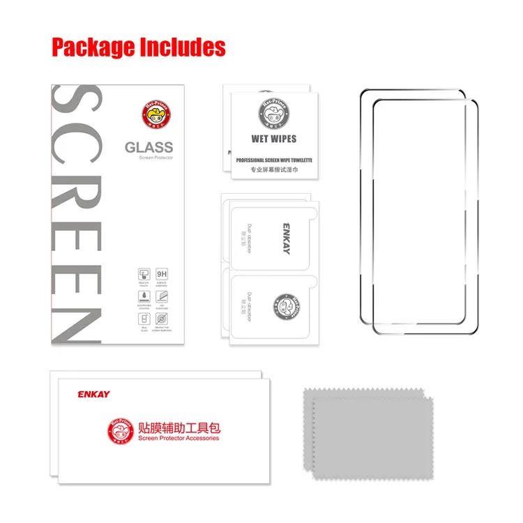 ENKAY HAT PRINCE 2Pcs para Motorola Moto G13 4G / G23 4G / G53 5G / G73 5G / G Power 5G Película Anti-explosão 2.5D High Aluminium-silicon Glass Screen Protector